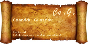 Csanády Gusztáv névjegykártya