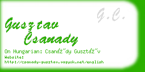 gusztav csanady business card